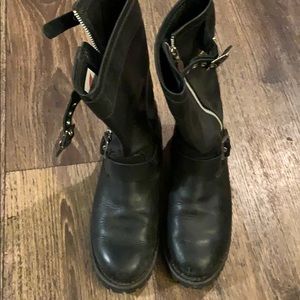Red wing black biker boots